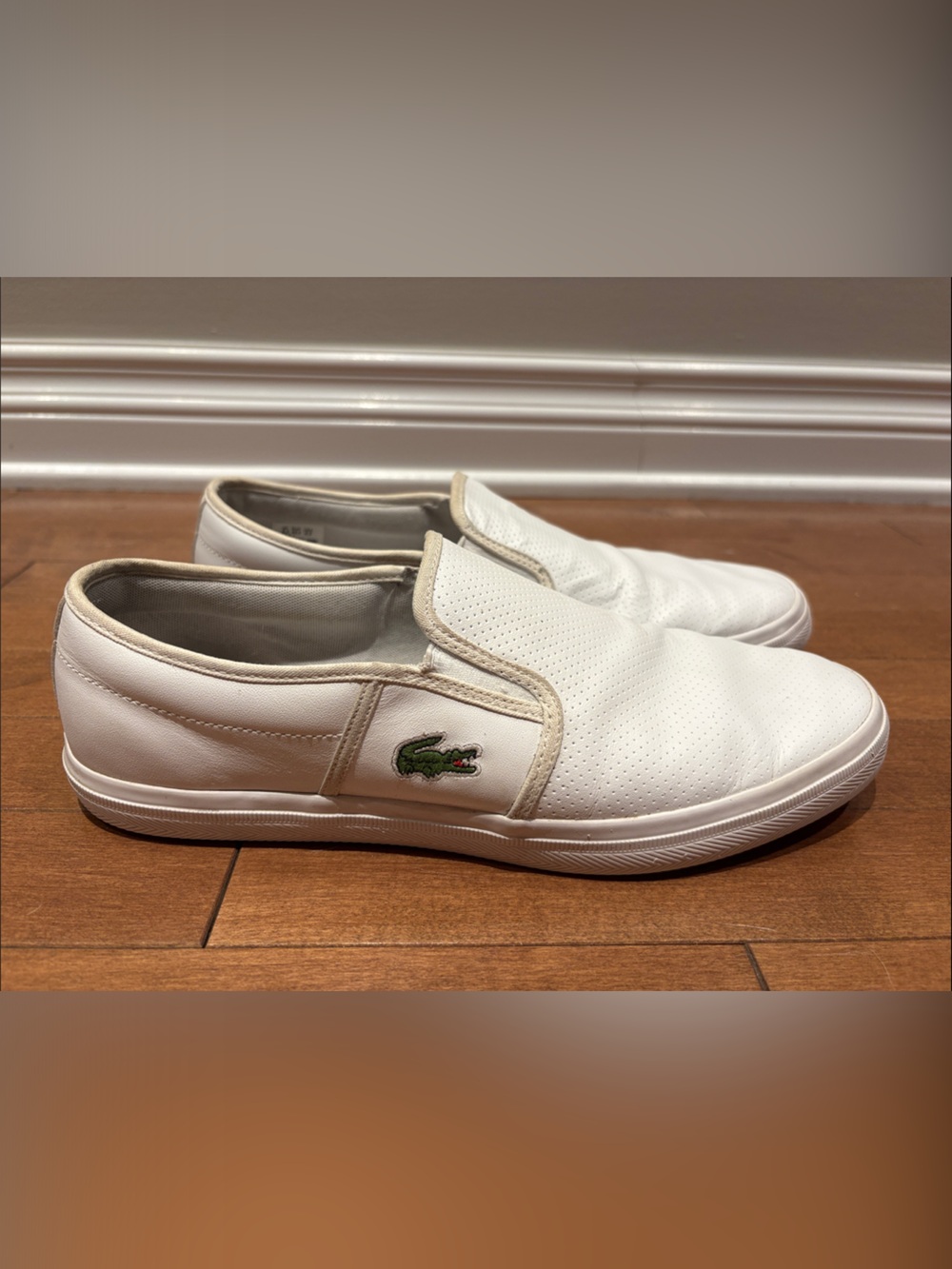 Lacoste Men's White Slip-On Casual Sneakers 9.5 / 42.5